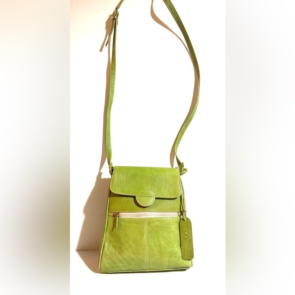 Marissa Green Leather Crossbody Bag